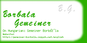 borbala gemeiner business card